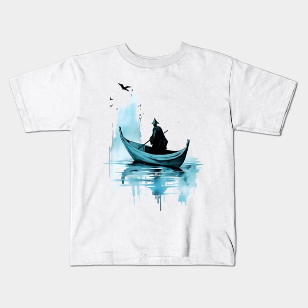 fisherman Kids T-Shirt by Avery Wang